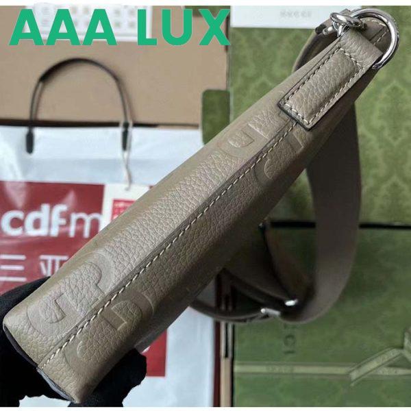 Replica Gucci Unisex Jumbo GG Medium Messenger Bag Dark Green Leather Zip Closure 5