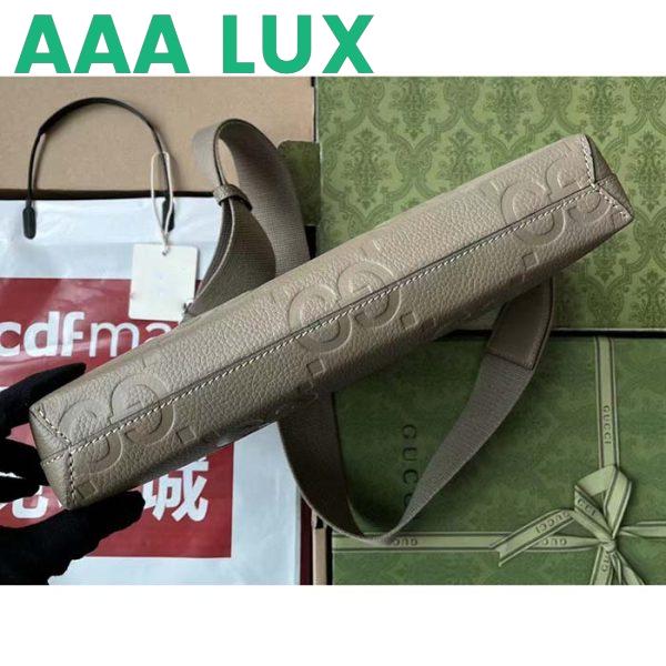 Replica Gucci Unisex Jumbo GG Medium Messenger Bag Dark Green Leather Zip Closure 6