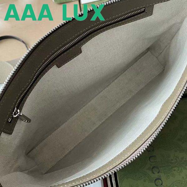 Replica Gucci Unisex Jumbo GG Medium Messenger Bag Dark Green Leather Zip Closure 7