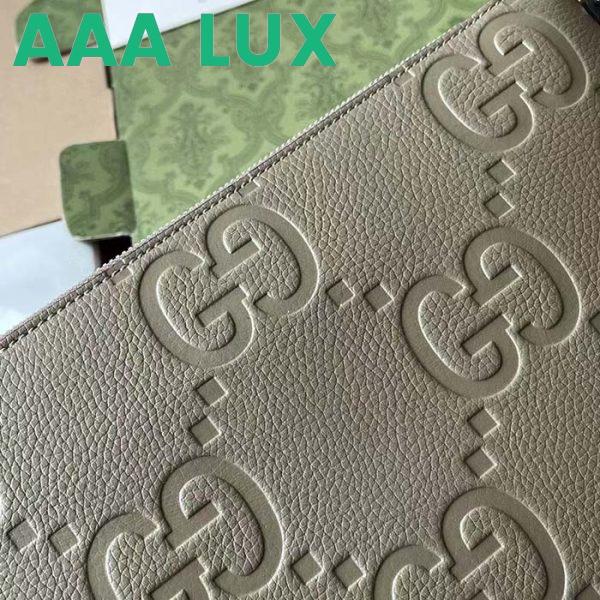 Replica Gucci Unisex Jumbo GG Medium Messenger Bag Dark Green Leather Zip Closure 8