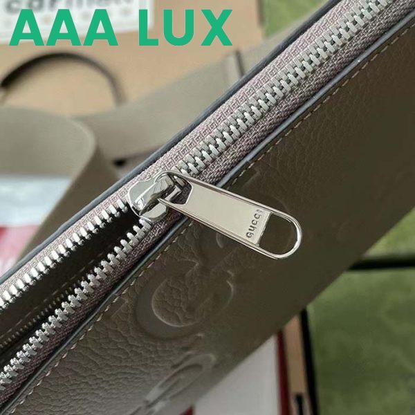 Replica Gucci Unisex Jumbo GG Medium Messenger Bag Dark Green Leather Zip Closure 10