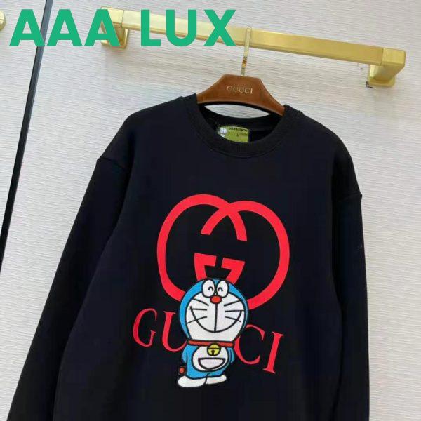 Replica Gucci Women Doraemon x Gucci Cotton Sweatshirt Crewneck Oversized Fit-Black 5