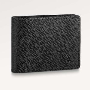 Replica Louis Vuitton Unisex Multiple Wallet Black Taiga Cowhide Leather 2