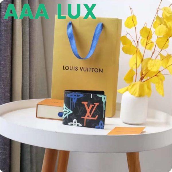 Replica Louis Vuitton Unisex Multiple Wallet LV Graffiti Orange Coated Canvas 6