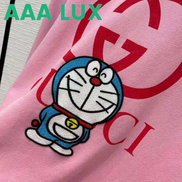 Replica Gucci Women Doraemon x Gucci Cotton Sweatshirt Crewneck Oversized Fit-Pink 6