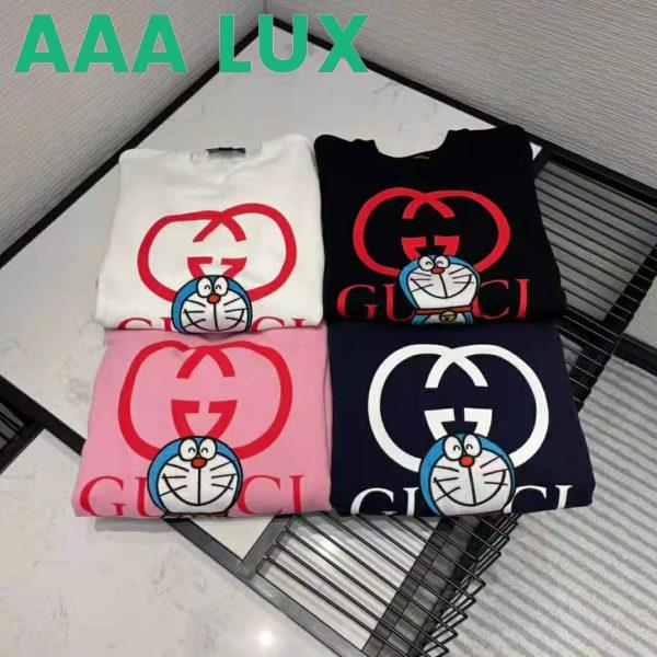 Replica Gucci Women Doraemon x Gucci Cotton Sweatshirt Crewneck Oversized Fit-Pink 11