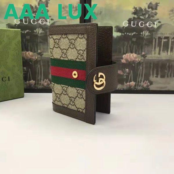 Replica Gucci Unisex Ophidia GG Passport Case Beige Ebony GG Supreme Canvas 5