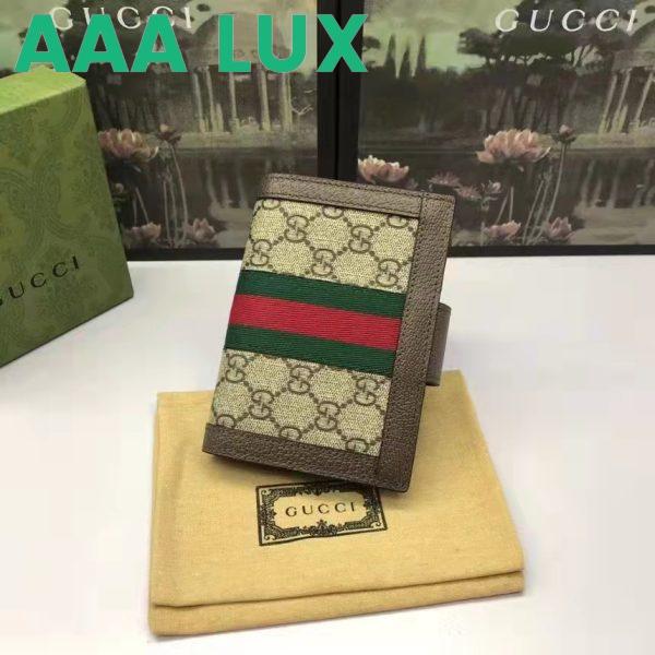 Replica Gucci Unisex Ophidia GG Passport Case Beige Ebony GG Supreme Canvas 7