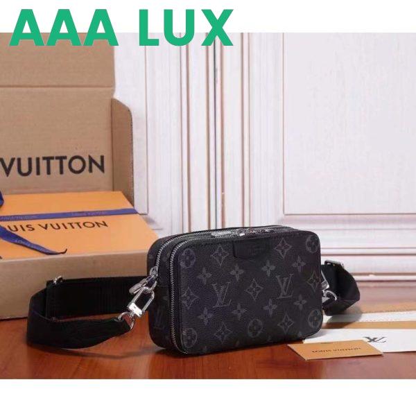 Replica Louis Vuitton Unisex LV Alpha Wearable Wallet Monogram Eclipse Coated Canvas Textile 6