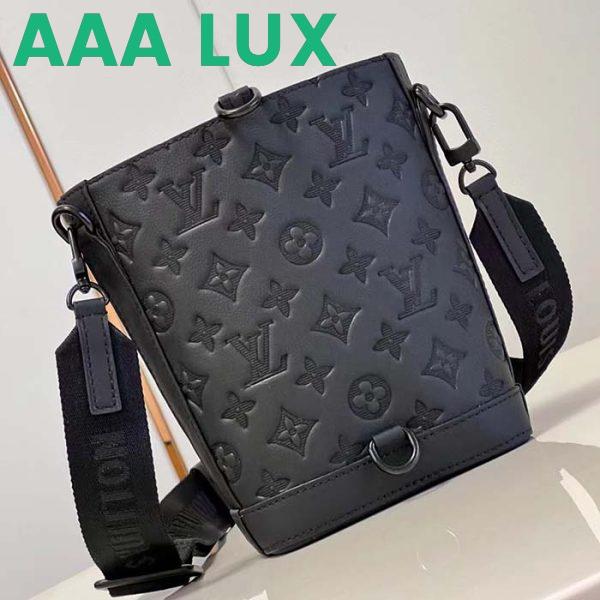 Replica Louis Vuitton Unisex Noe Sling Black Calf Leather Textile Lining Drawstring Closure 4