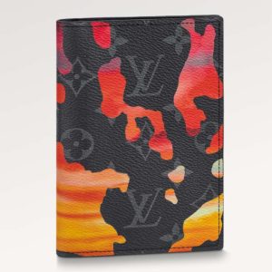 Replica Louis Vuitton LV Unisex Passport Cover Red Sunset Monogram Eclipse Coated Canvas 2