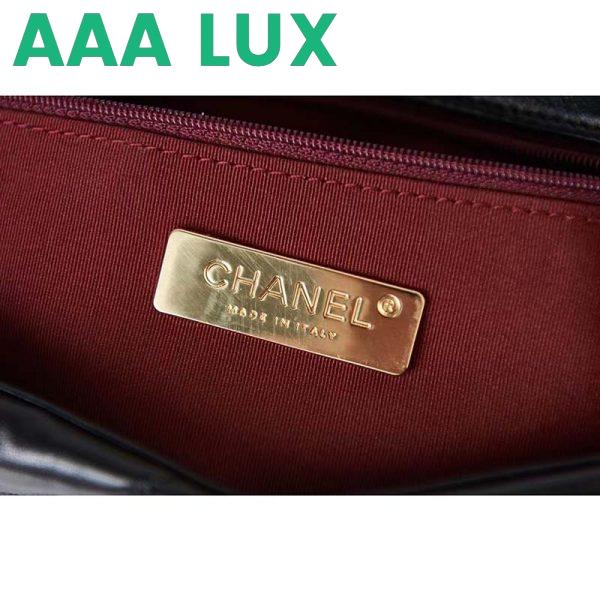 Replica Chanel Women 19 Large Handbag Black Lambskin Gold Silver-Tone Ruthenium-Finish Metal 11