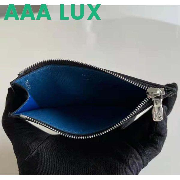 Replica Louis Vuitton LV Unisex Coin Card Holder Monogram Eclipse Coated Canvas Blue Cowhide Leather 5