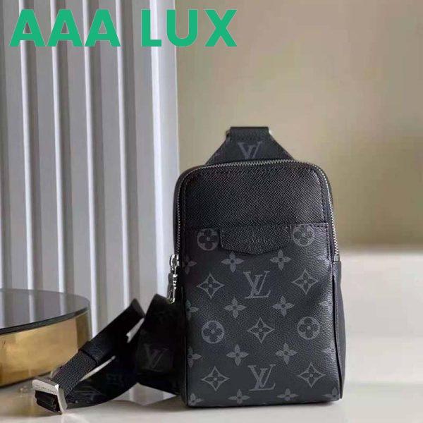 Replica Louis Vuitton Unisex Outdoor Sling Bag Taigarama Noir Black Coated Canvas Cowhide Leather 3