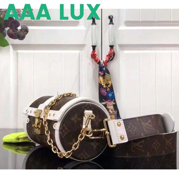 Replica Louis Vuitton Unisex Papillon Trunk Handbag Monogram Coated Canvas Cowhide Leather 6