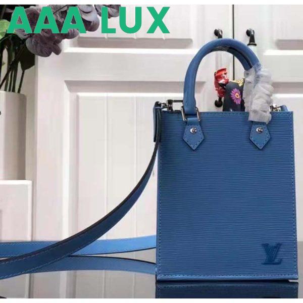 Replica Louis Vuitton Unisex Petit Sac Plat Blue Epi Embossed Supple Grained Cowhide 3