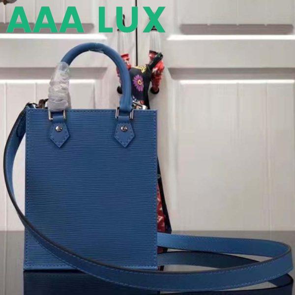 Replica Louis Vuitton Unisex Petit Sac Plat Blue Epi Embossed Supple Grained Cowhide 5