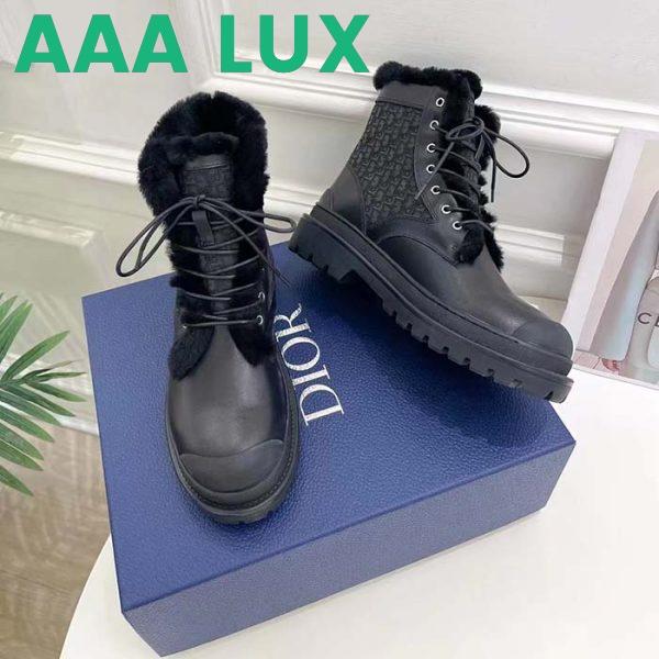 Replica Dior Unisex Dior Explorer Ankle Boot Black Smooth Calfskin Oblique Jacquard 4