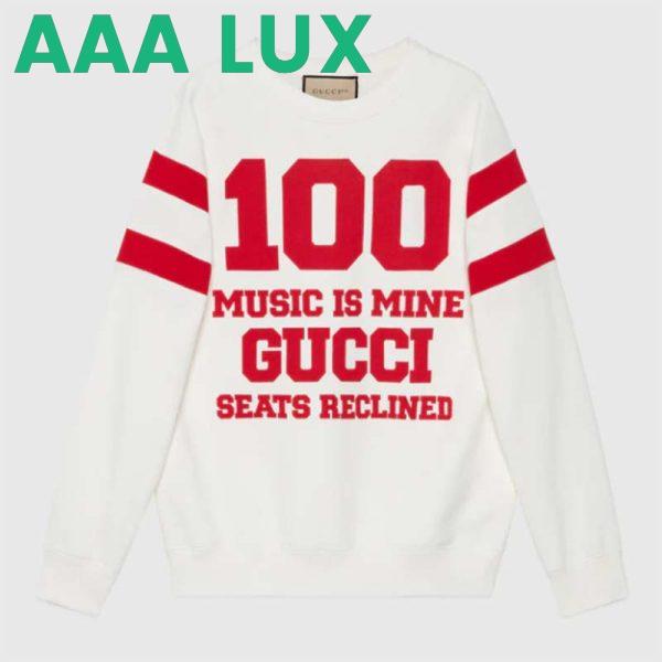 Replica Gucci GG Men Gucci 100 Cotton Sweatshirt Off-White Heavy Felted Jersey