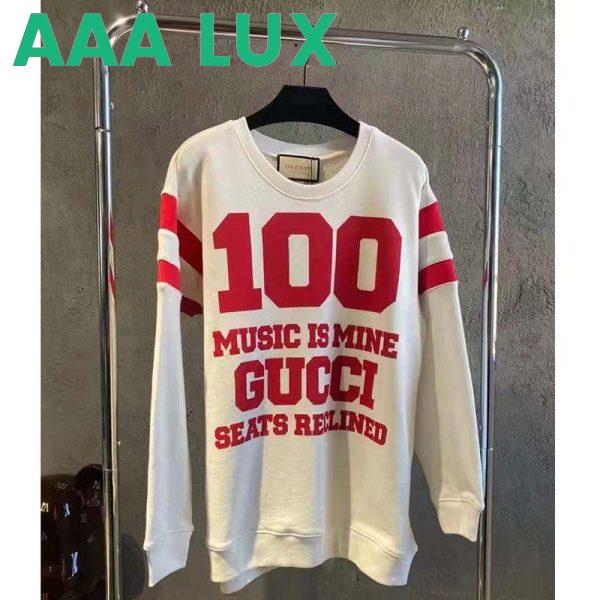 Replica Gucci GG Men Gucci 100 Cotton Sweatshirt Off-White Heavy Felted Jersey 3