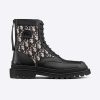 Replica Dior Unisex Dior Explorer Ankle Boot Black Smooth Calfskin Oblique Jacquard 15