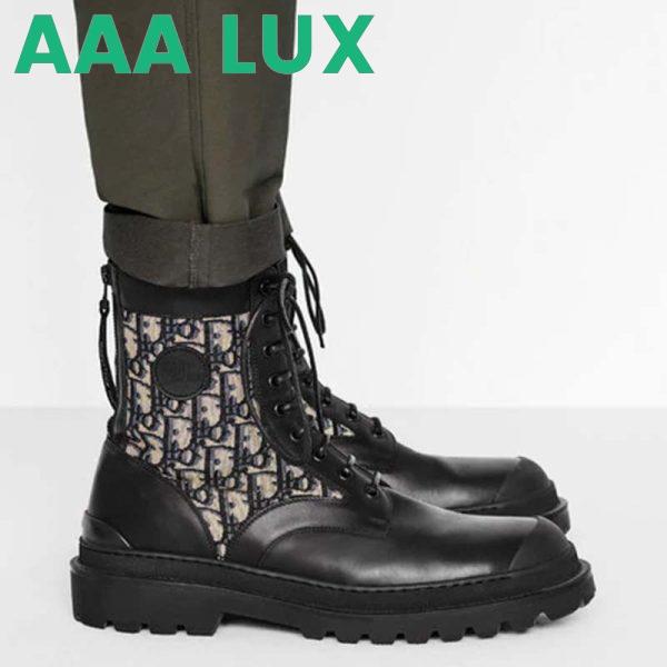 Replica Dior Unisex Dior Explorer Ankle Boot Dior Oblique Jacquard Black Smooth Calfskin 10