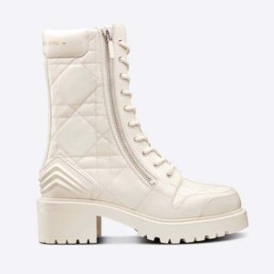 Replica Dior Women CD D-Leader Ankle Boot White Quilted Cannage Calfskin 2