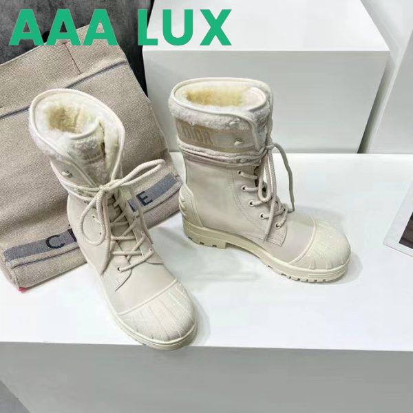 Replica Dior Women CD D-Major Ankle Boot White Calfskin Lambskin Wool 4