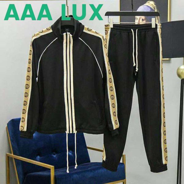 Replica Gucci GG Men Oversize Technical Jersey Jacket Interlocking G-Black 3