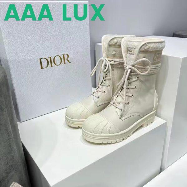 Replica Dior Women CD D-Major Ankle Boot White Calfskin Lambskin Wool 8