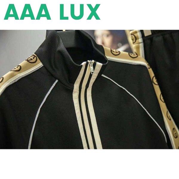 Replica Gucci GG Men Oversize Technical Jersey Jacket Interlocking G-Black 6