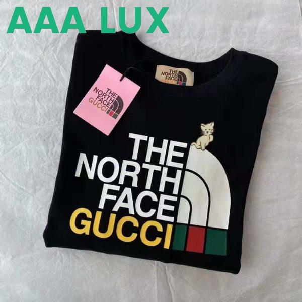 Replica Gucci GG Men The North Face x Gucci Sweatshirt Black Cotton Jersey Crewneck Oversized Fit 4