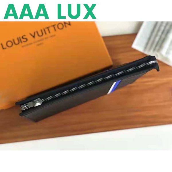 Replica Louis Vuitton LV Unisex Pochette Voyage MM Black Epi Leather Damier Graphite Canvas 9