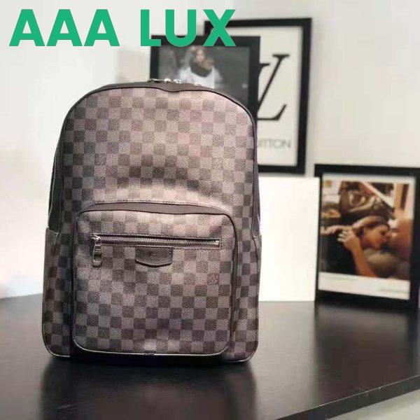 Replica Louis Vuitton LV Men Josh Backpack in Damier Graphite Canvas-Grey 3