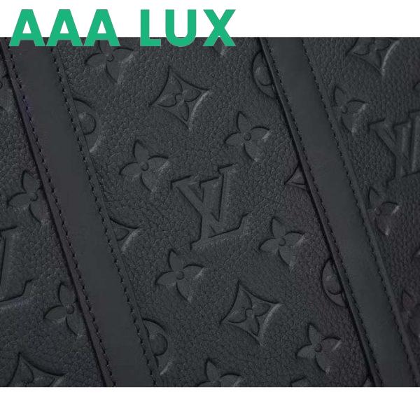 Replica Louis Vuitton Unisex Sac Plat NV Black Embossed Taurillon Monogram Cowhide Leather 9