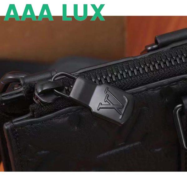 Replica Louis Vuitton Unisex Sac Plat NV Black Embossed Taurillon Monogram Cowhide Leather 11