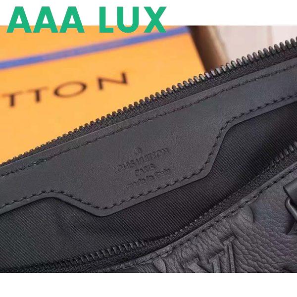 Replica Louis Vuitton Unisex Sac Plat NV Black Embossed Taurillon Monogram Cowhide Leather 12