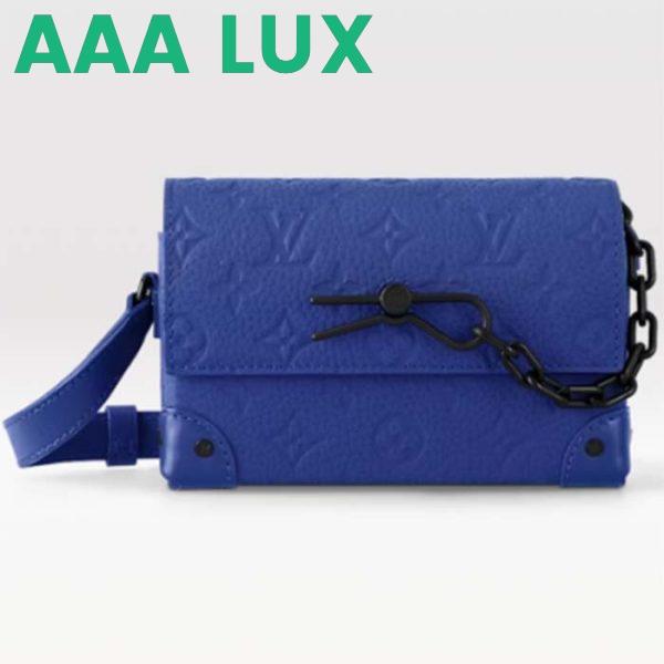 Replica Louis Vuitton Unisex Steamer Wearable Wallet Racing Blue Embossed Taurillon Monogram Cowhide Leather