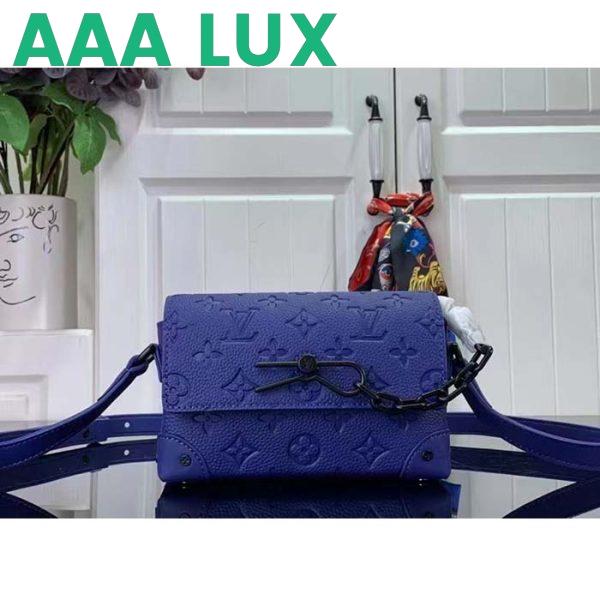 Replica Louis Vuitton Unisex Steamer Wearable Wallet Racing Blue Embossed Taurillon Monogram Cowhide Leather 4