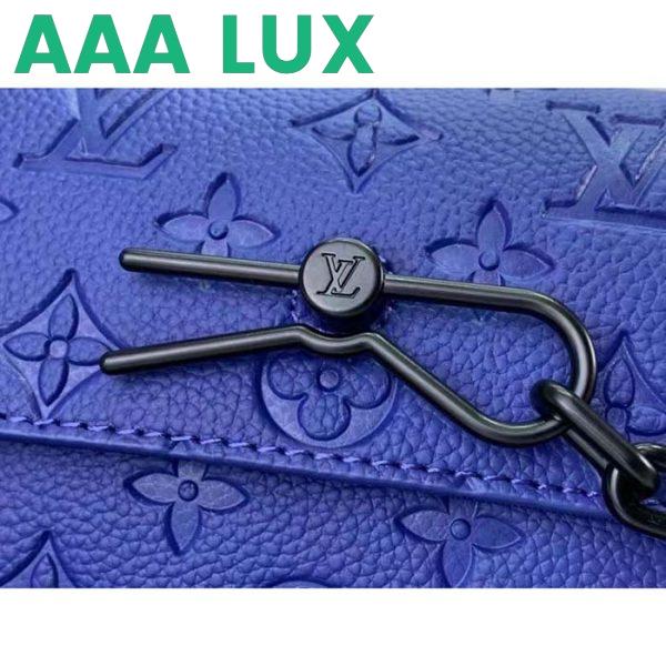 Replica Louis Vuitton Unisex Steamer Wearable Wallet Racing Blue Embossed Taurillon Monogram Cowhide Leather 9