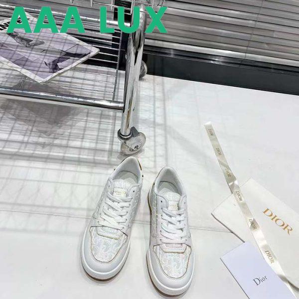 Replica Dior Unisex Shoes CD One Sneaker White Gold-Tone Dior Oblique Perforated Calfskin 7
