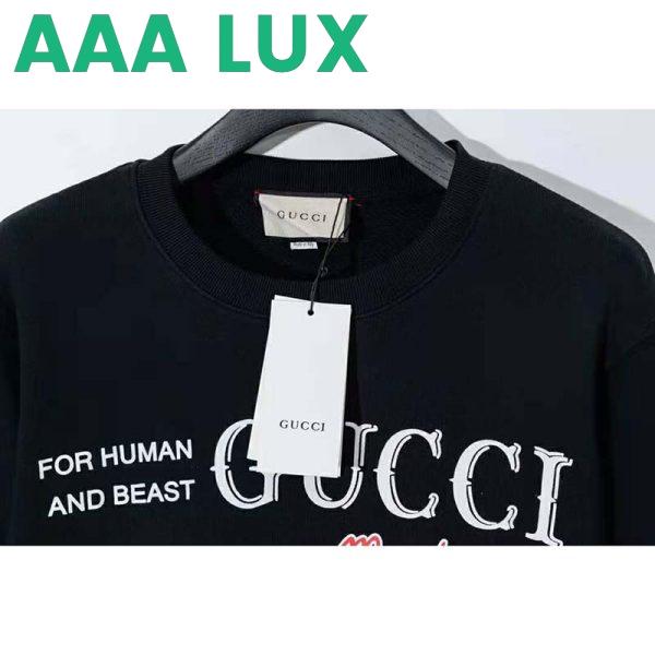 Replica Gucci Men Gucci ‘Mad Cookies’ Print Sweatshirt Cotton Crewneck Slim Fit-Black 6