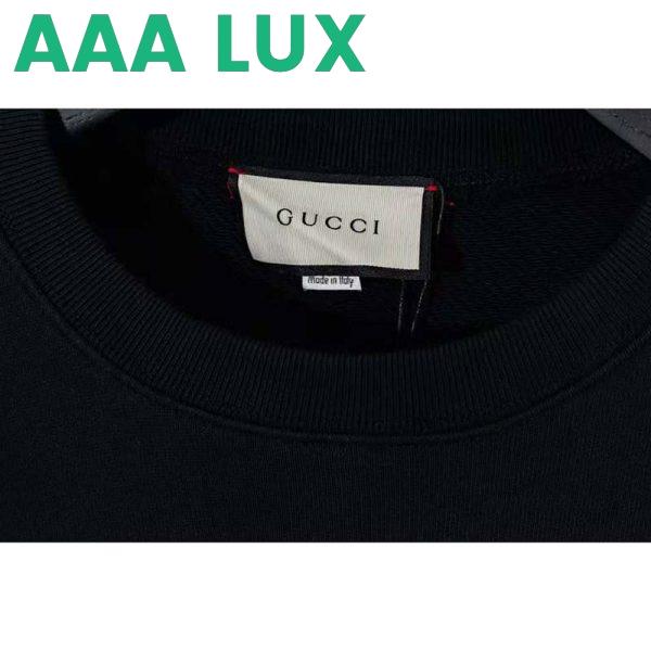 Replica Gucci Men Gucci ‘Mad Cookies’ Print Sweatshirt Cotton Crewneck Slim Fit-Black 8