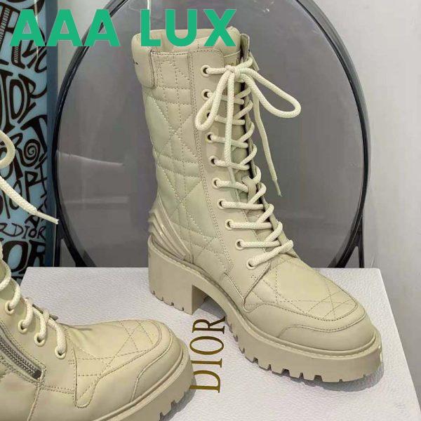 Replica Dior Women D-Leader Ankle Boot White Quilted Cannage Calfskin 8