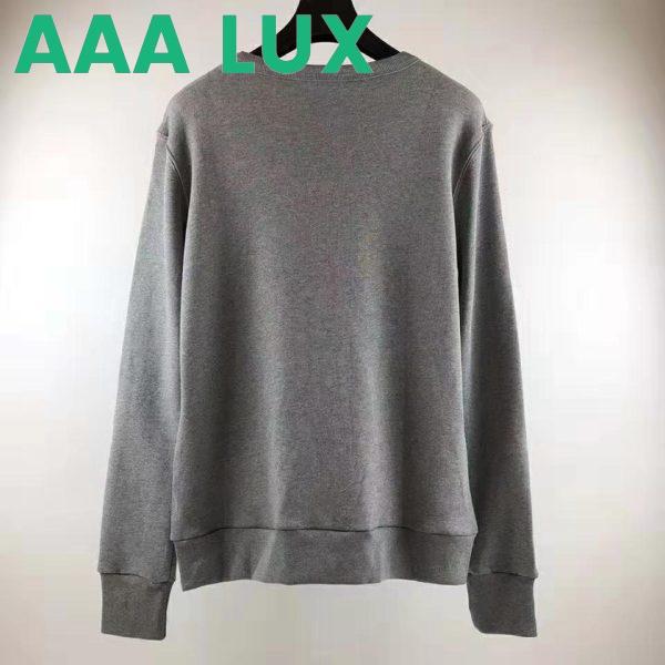 Replica Gucci Men Hooded Sweatshirt with Deer Patch in 100% Cotton-Grey 4