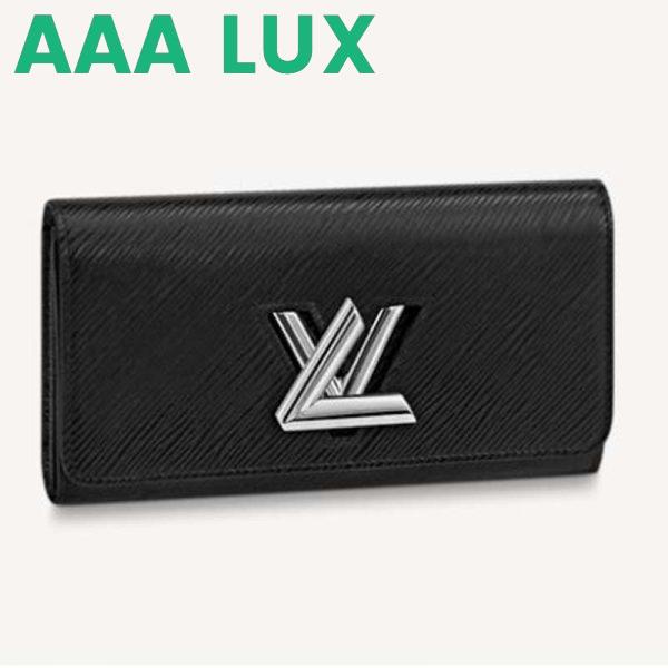 Replica Louis Vuitton Unisex Twist Wallet Black Epi Grained Cowhide Leather 2