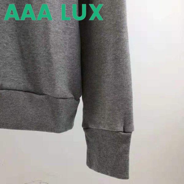 Replica Gucci Men Hooded Sweatshirt with Deer Patch in 100% Cotton-Grey 8