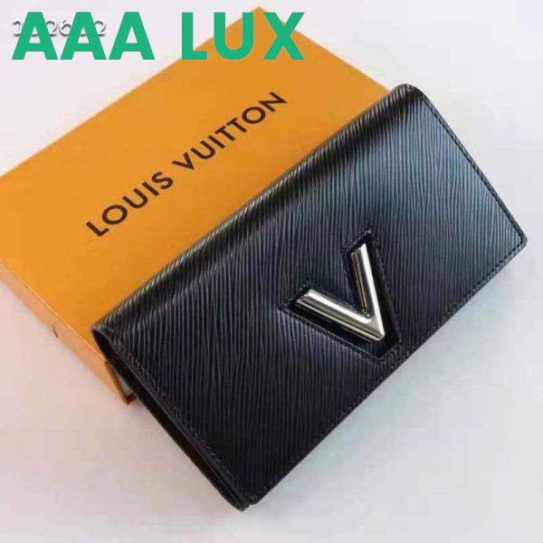 Replica Louis Vuitton Unisex Twist Wallet Black Epi Grained Cowhide Leather 4