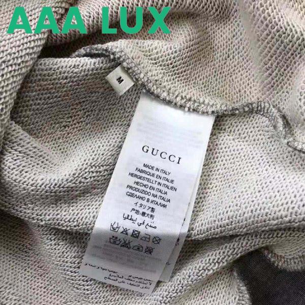 Replica Gucci Men Hooded Sweatshirt with Deer Patch in 100% Cotton-Grey 11
