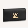 Replica Louis Vuitton Unisex Twist Wallet Black Gold Epi Grained Cowhide Leather